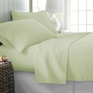 400TC Cotton Sateen Sheet Set Queen – Ivory (with a Hint of Green)