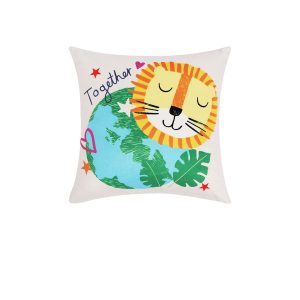 Happy Kids Our Planet Filled Square Cushion