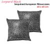 Accessorize Pair of Leopard Black Sequined European Pillowcases