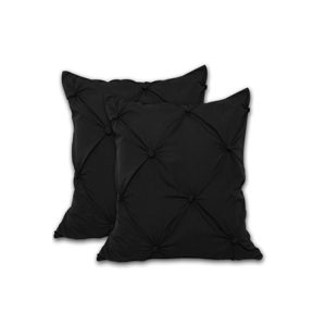 Accessorize 2 Pce Puffy European Pillowcases Black