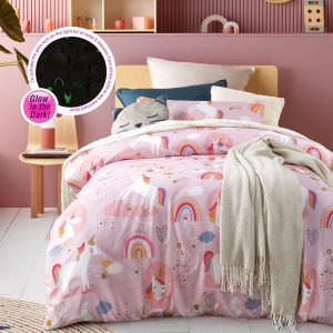 Dream Big Glow in the Dark Quilt Cover Set Double