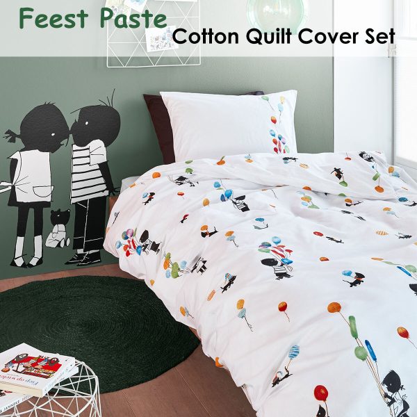 Fiep Westendorp Feest Pastel Cotton Quilt Cover Set Single
