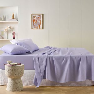 Lilac French Linen Sheet Set Single
