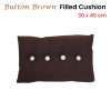 Button Brown Oblong Filled Cushion 30 x 45 cm