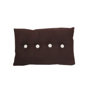 Button Brown Oblong Filled Cushion 30 x 45 cm