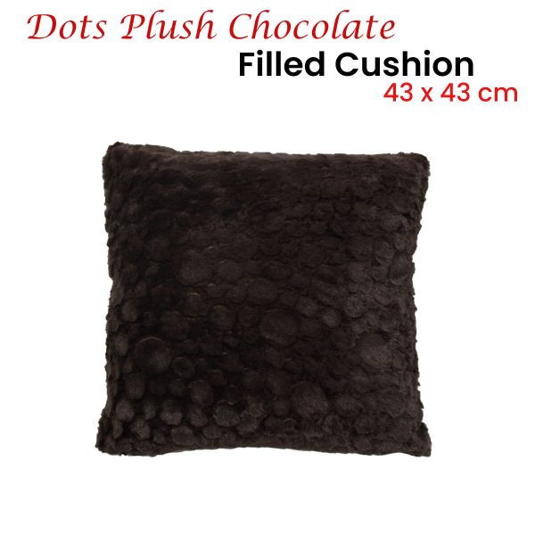 Dots Chocolate Dots Chocolate Plush Filled Cushion 43 x 43 cm