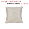 IDC Homewares Pacific Embroidered White Filled Cushion 43 x 43 cm