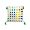 J.Elliot Home Polka Dots Tassel Blue Filled Cushion 43 x 43 cm