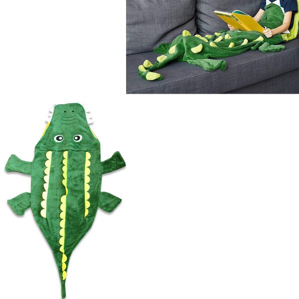 Mermaid Tail Crocodile Green Soft Blanket Throw