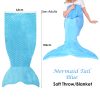 Mermaid Tail Blue Soft Blanket Throw
