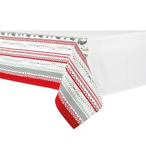 Ladelle Wonderful Christmas Xmas Festival Cotton Tablecloth Oblong 8 Seater 150 x 225 cm