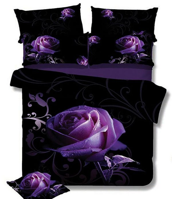 Rose Double Size Quilt Doona Duvet Cover Set