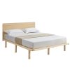 Bago Natural Solid Wood Bed Frame Bed Base with Headboard King Single