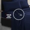 4pc 1000 Thread Count Cotton Rich Queen Bed Sheet Set CVC Navy