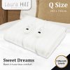 Laura Hill Heated Electric Blanket Queen Fitted Polyester – White