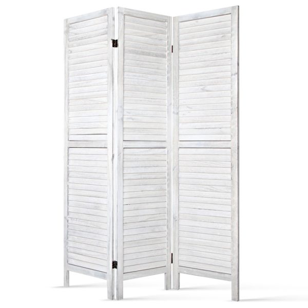3 Panel Room Divider Screen Privacy Wood Dividers Timber Stand White