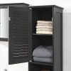 Freestanding Tall Bathroom Cabinet 170 x 32 x 30 cm (Black)