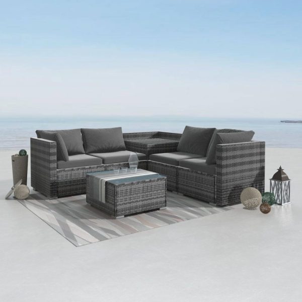 6PCS Outdoor Modular Lounge Sofa Cooge – Grey