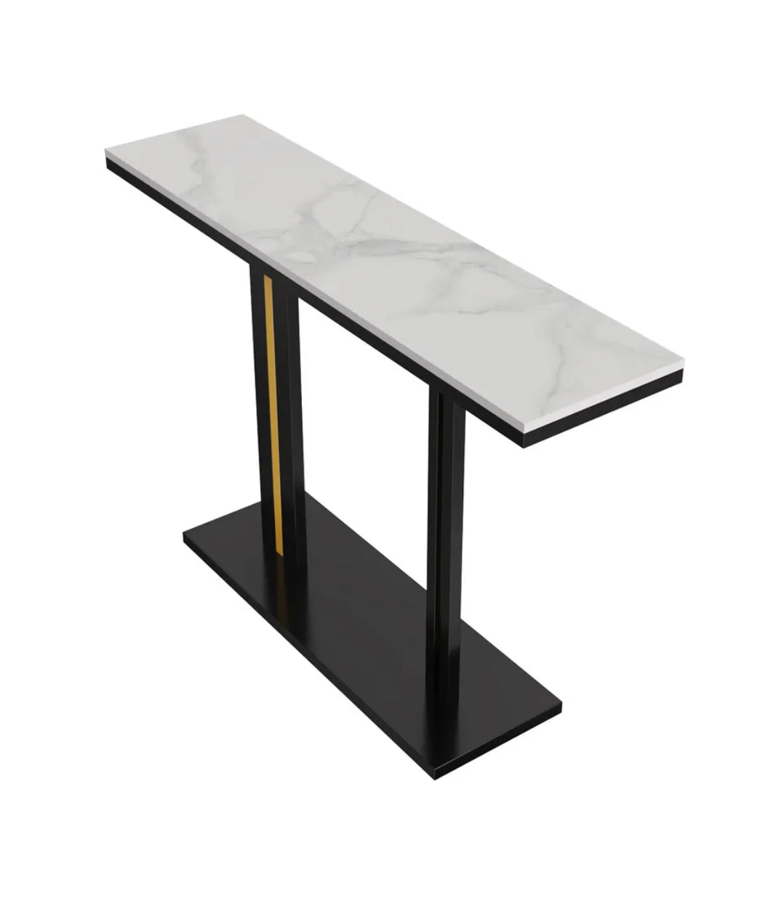 Interior Ave – Bronte Dual Layer Marble Stone Console – Marble & Black