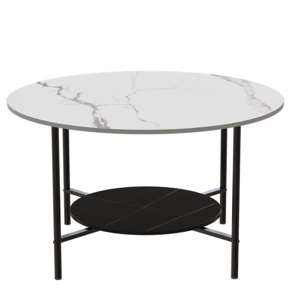 Duke Round Two Tier Stone Coffee Table