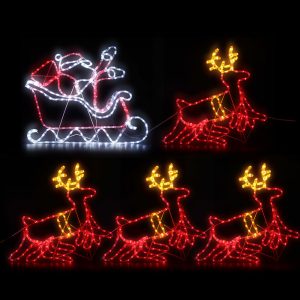 Christmas Lights 806 LED Fairy Light Reindeer Sleigh Decorations