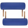 Blue Foldable Massage Table 3 Zones with Wooden Frame