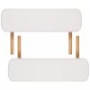 Cream White Foldable Massage Table 3 Zones with Wooden Frame