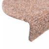 15 pcs Self-adhesive Stair Mats Needle Punch 56x17x3 cm Brown