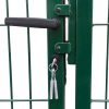 Garden Fence Gate with Posts 350×100 cm Steel Green