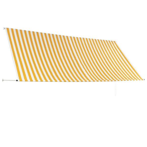 Retractable Awning 350×150 cm Yellow and White