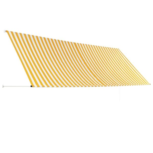 Retractable Awning 400×150 cm Yellow and White