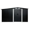 Garden Shed with Sliding Doors Anthracite 329.5x131x178 cm Steel