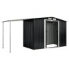 Garden Shed with Sliding Doors Anthracite 386x131x178 cm Steel
