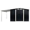 Garden Shed with Sliding Doors Anthracite 386x312x178 cm Steel