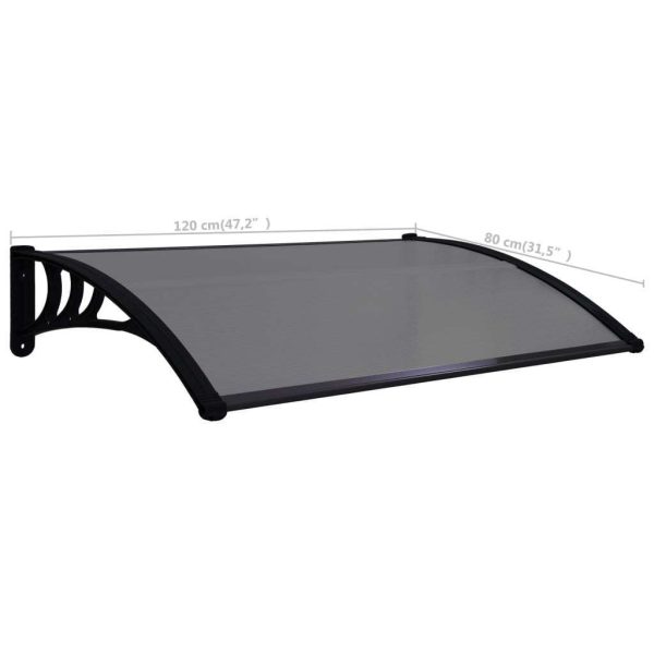 Door Canopy Black 120×80 cm PC