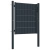 Fence Gate PVC and Steel 100×101 cm Anthracite