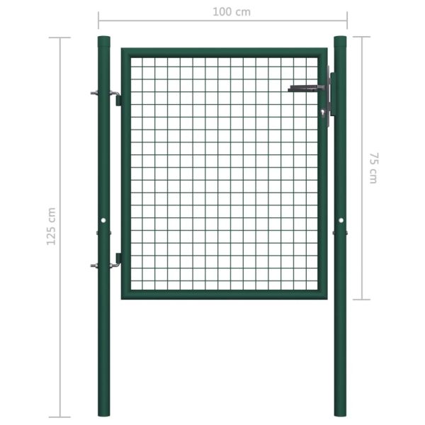 Fence Gate Steel 100×75 cm Green