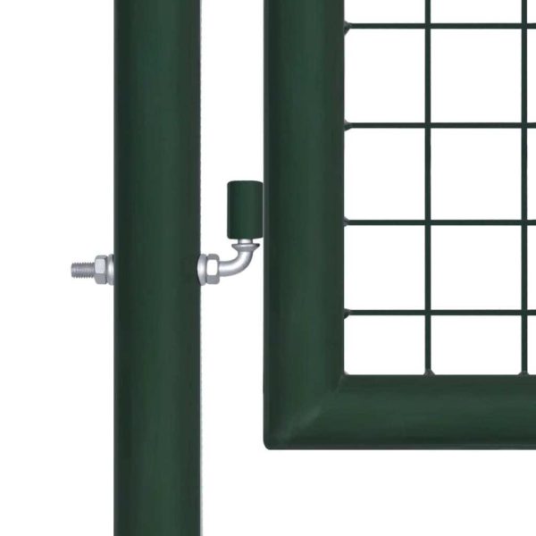 Fence Gate Steel 100×200 cm Green