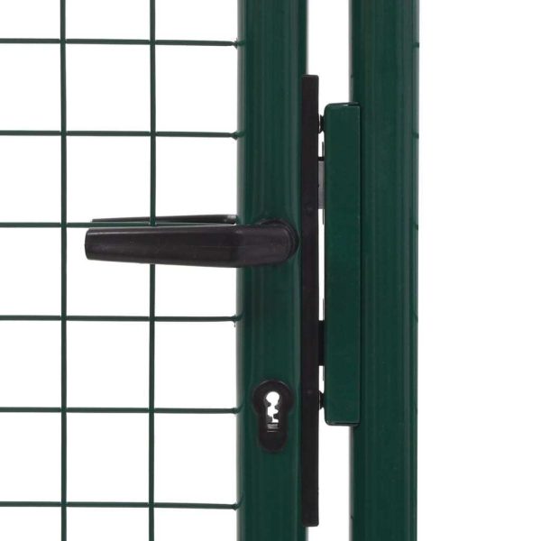 Fence Gate Steel 100×200 cm Green