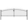 Double Door Fence Gate with Spear Top 400×175 cm