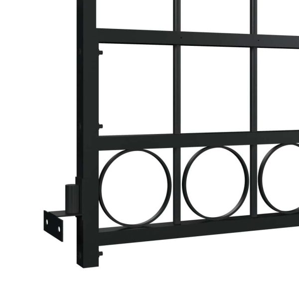 Fence Gate with Arched Top Steel 89×200 cm Black