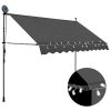 Manual Retractable Awning with LED 250 cm Anthracite