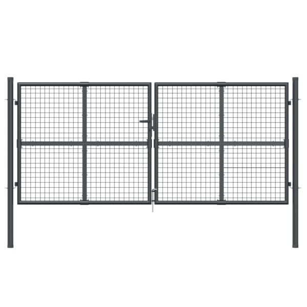 Mesh Garden Gate Anthracite 300×175 cm Galvanised Steel