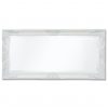 Wall Mirror Baroque Style 100×50 cm White