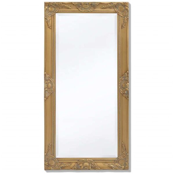 Wall Mirror Baroque Style 100×50 cm Gold