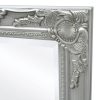 Wall Mirror Baroque Style 100×50 cm Silver
