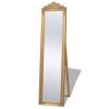Free-Standing Mirror Baroque Style 160×40 cm Gold