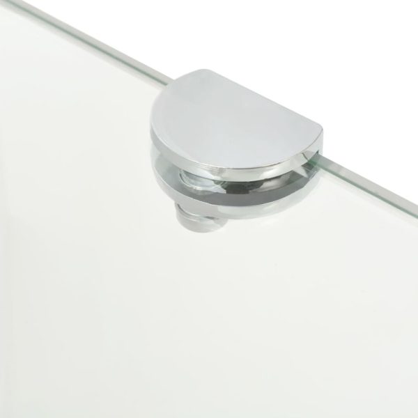 Corner Shelf with Chrome Supports Glass Clear 25×25 cm