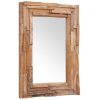 Decorative Mirror Teak 90×60 cm Rectangular