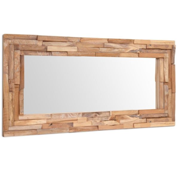 Decorative Mirror Teak 120×60 cm Rectangular